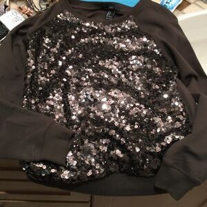 Olive green sequin sweatshirt never worn S